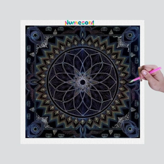 Pintura Terapêutica com Diamantes - Mandala Teia