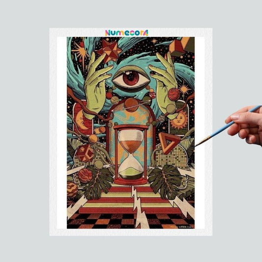 Pintura Terapêutica Numerada - Olho e Tempo