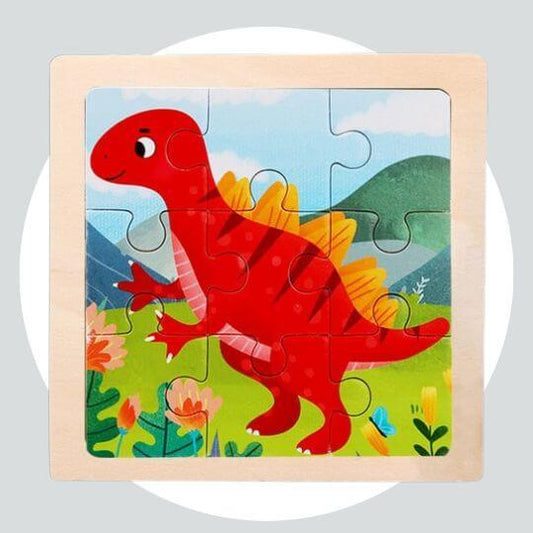 Quebra Cabeça Educacional Infantil Cartoon - Dinossauro vermelho
