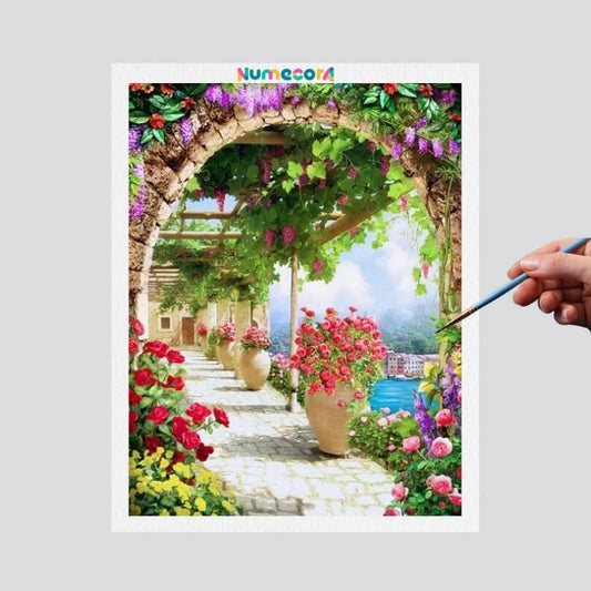 Pintura Terapêutica Numerada - Arco de Flores