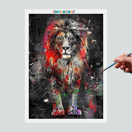 Pintura Terapêutica Numerada - Animais Artísticos - Leão