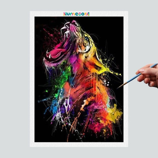 Pintura Terapêutica Numerada - Animais Artísticos - Tigre