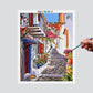 Pintura Terapêutica Numerada - Ruas Floridas de Santorini