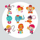 Pintura Terapêutica com Diamantes - Stickers 9Un - Diamante Redondo - Circo