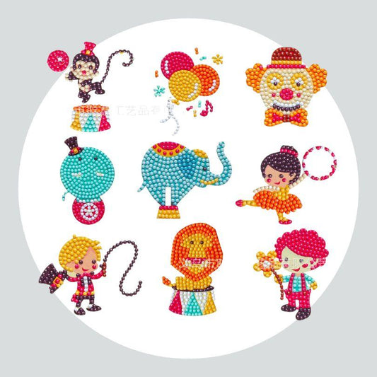 Pintura Terapêutica com Diamantes - Stickers 9Un - Diamante Redondo - Circo