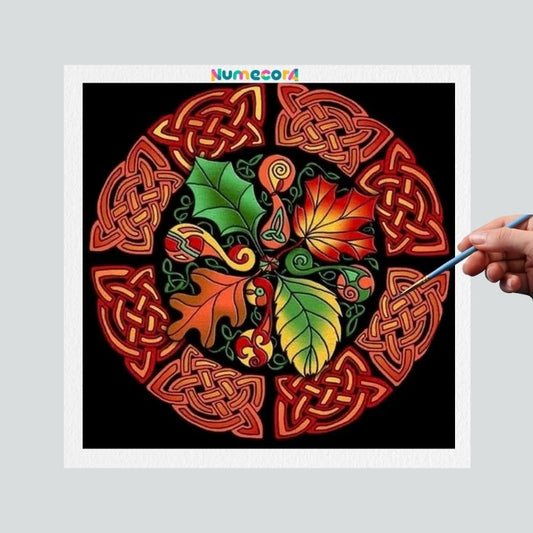 Pintura Terapêutica Numerada - Mandala Plantas