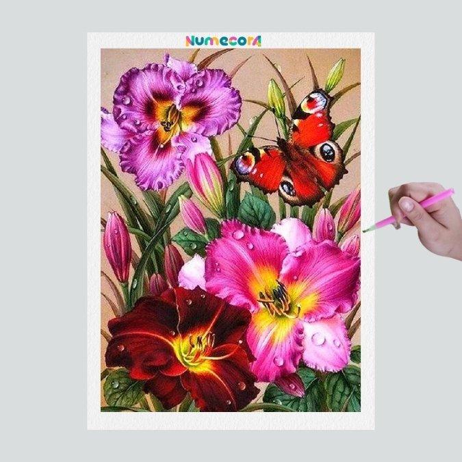 Pintura Terapêutica com Diamantes - Flores