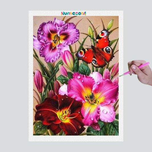 Pintura Terapêutica com Diamantes - Flores