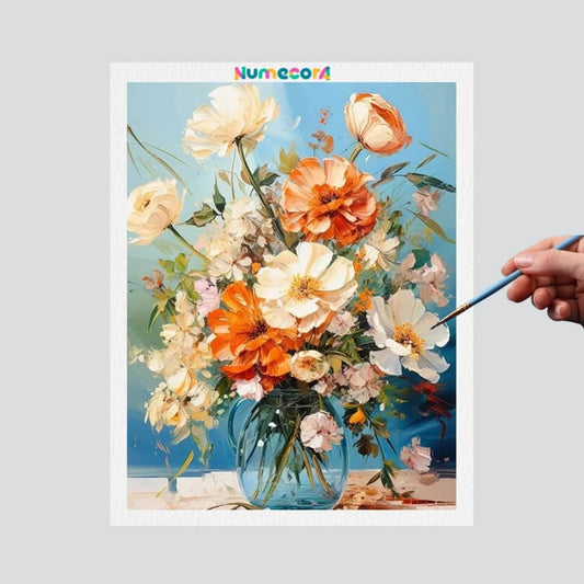 Pintura Terapêutica Numerada - Vaso de Flores
