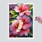 Pintura Terapêutica com Diamantes - Hibiscos - Tela 100% Preenchida