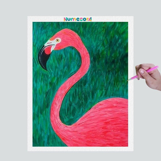 Pintura Terapêutica com Diamantes - Flamingo Pink- Tela 100% Preenchida