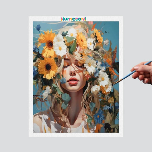 Pintura Terapêutica Numerada - Menina Florida