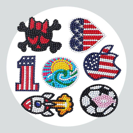 Pintura Terapêutica com Diamantes - Stickers 7Un - Diamante Redondo - Estados Unidos