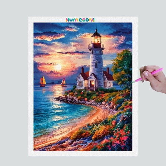 Pintura Terapêutica com Diamantes - Paisagem Perfeita  - Tela 100% Preenchida