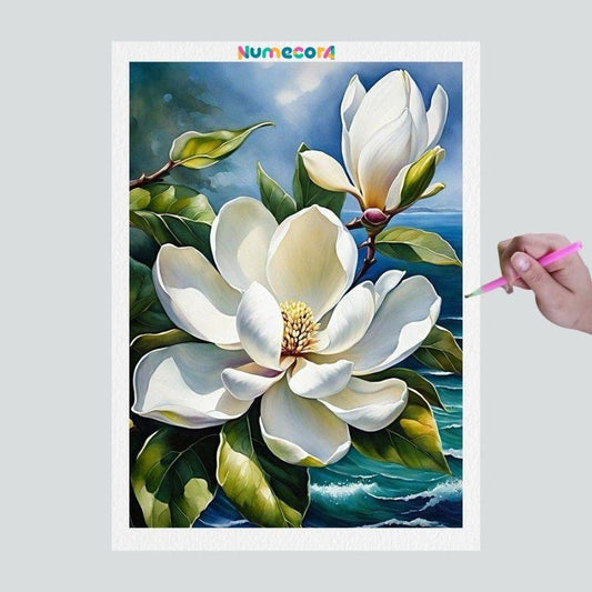 Pintura Terapêutica com Diamantes - Flor de cera - Tela 100% Preenchida