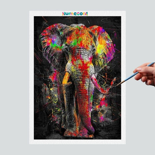 Pintura Terapêutica Numerada - Animais Artísticos - Elefante