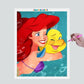 Pintura Terapêutica com Diamantes - Ariel e Linguado - Disney - Tela 100% Preenchida - Diamante Redondo