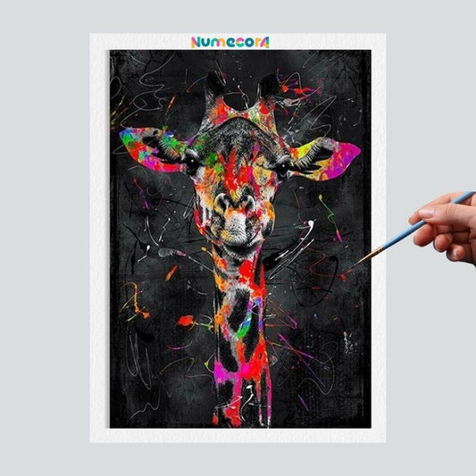 Pintura Terapêutica Numerada - Animais Artísticos - Girafa