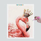 Pintura Terapêutica com Diamantes - Flamingo com Coroa - Tela 100% Preenchida