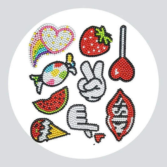 Pintura Terapêutica com Diamantes - Stickers 9Un - Diamante Redondo - xoxo