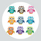 Pintura Terapêutica com Diamantes - Stickers 9Un - Diamante Redondo - Corujinhas