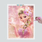 Pintura Terapêutica com Diamantes - Elsa de Rosa - Frozen - Tela 100% Preenchida - Diamante Redondo