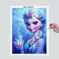 Pintura Terapêutica com Diamantes - Elsa Frozen - Disney - Tela 100% Preenchida - Diamante Redondo
