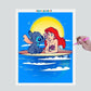 Pintura Terapêutica com Diamantes - Ariel e Stitch - Disney - Tela 100% Preenchida - Diamante Redondo