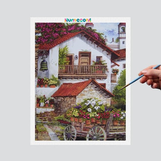 Pintura Terapêutica Numerada - Casa Rústica