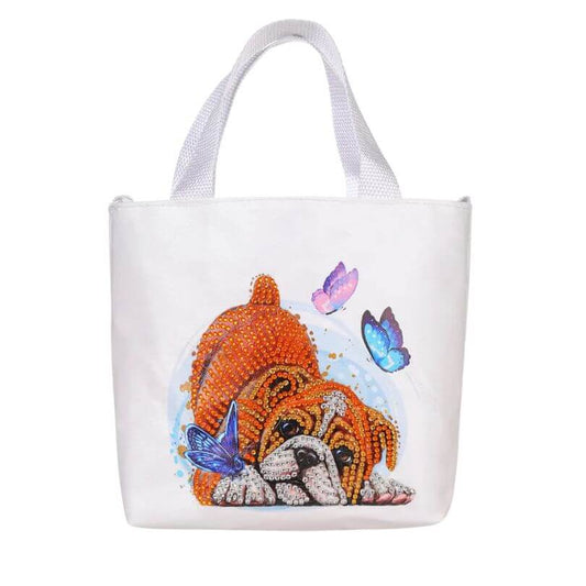 Pintura Terapêutica com Diamantes - Bolsa com Alça Alterável - Dog