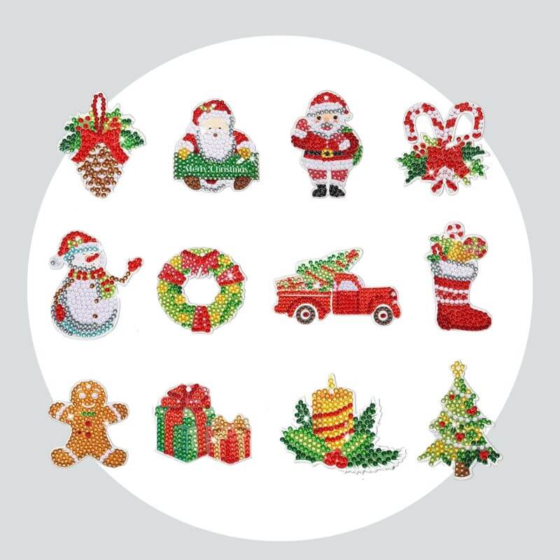 Chaveiros Pintura Terapêutica com Diamantes - Papai Noel - Kit com 12 (cópia)