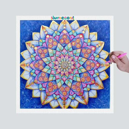 Pintura Terapêutica com Diamantes - Mandala Púrpura
