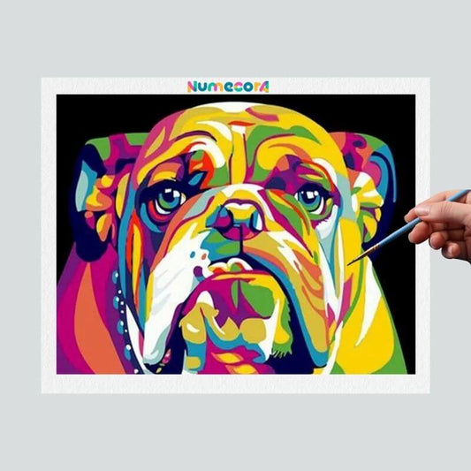 Pintura Terapêutica Numerada - Buldogue Pop Art
