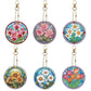 Chaveiros Pintura Terapêutica com Diamantes - Vidral de Flores - Kit com 6