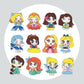 Pintura Terapêutica com Diamantes - Stickers 12Un - Diamante Redondo - Princesas fofas