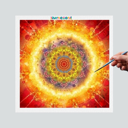 Pintura Terapêutica Numerada - Mandala Fogo