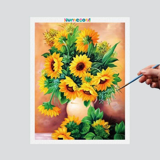 Pintura Terapêutica Numerada - Girassóis