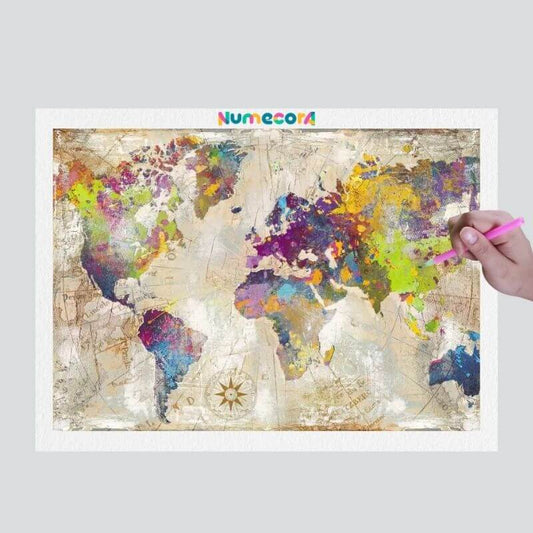 Pintura Terapêutica com Diamantes - Mapa Colorido