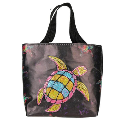 Pintura Terapêutica com Diamantes - Bolsa com Alça Alterável - Tartaruga