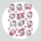 Pintura Terapêutica com Diamantes - Stickers 12Un - Diamante Redondo - Hello Kitty Rosa