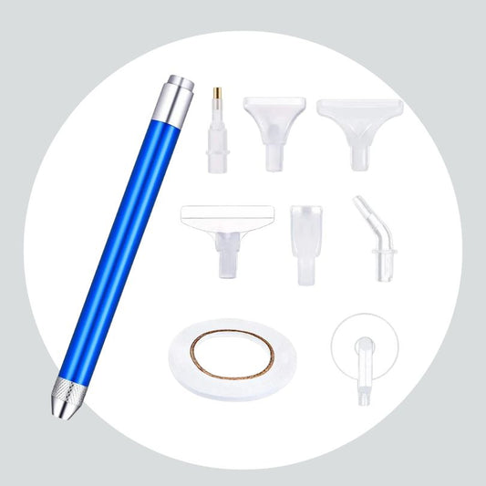 Acessório - Caneta LED Coletora para Pintura - 8 peças - Rolinho - Terapêutica com Diamantes - Azul