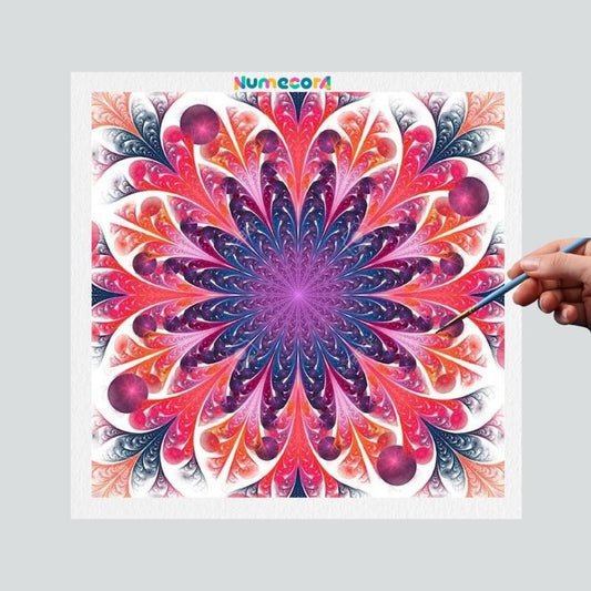 Pintura Terapêutica Numerada - Mandala Rosa