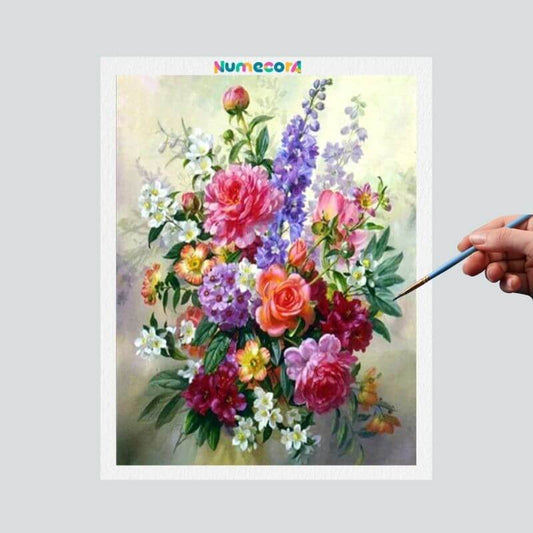 Pintura Terapêutica Numerada - Buque de Flores