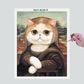 Pintura Terapêutica com Diamantes - Gatinhos Artisticos - Monalisa - Tela 100% Preenchida