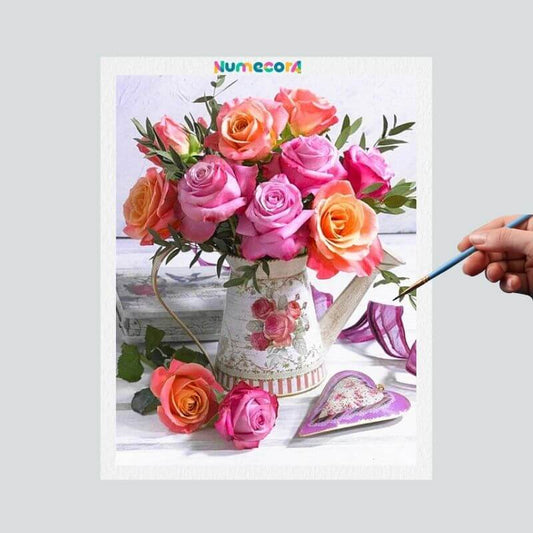 Pintura Terapêutica Numerada - Rosas Diversas
