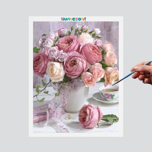 Pintura Terapêutica Numerada -Buque de Rosas