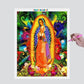Pintura Terapêutica com Diamantes - Nossa Senhora de Guadalupe - Tela 100% Preenchida