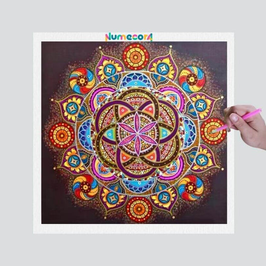 Pintura Terapêutica com Diamantes - Mandala brilhante
