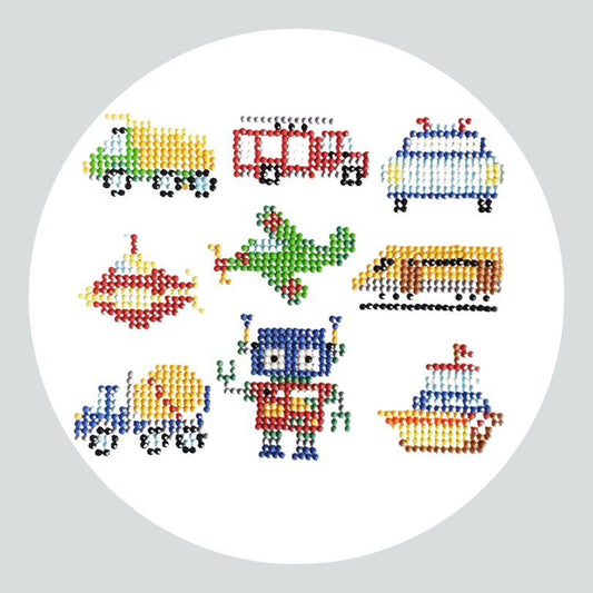 Pintura Terapêutica com Diamantes - Stickers 9Un - Diamante Redondo - Transporte