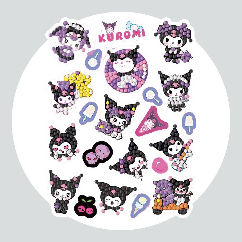 Pintura Terapêutica com Diamantes - Stickers 12Un - Diamante Redondo - Kuromi